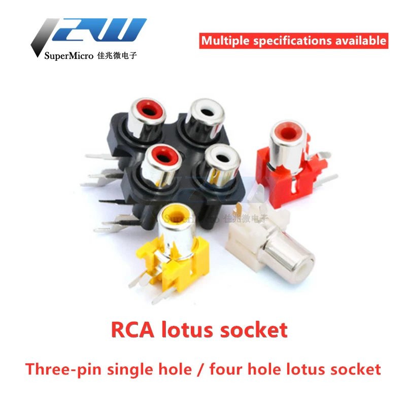 5 шт./лот с одним отверстием/4 отверстиями RCA стерео гнездовой аудиоразъем AV аудио