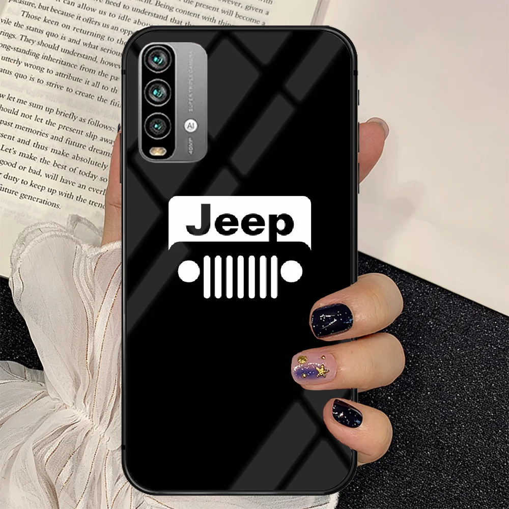 

Jeeps American Phone Tempered Glass Case Cover For Xiaomi Redmi note k 7 8 9 10 30 40 A C T S Pro Painting Prime Waterproof