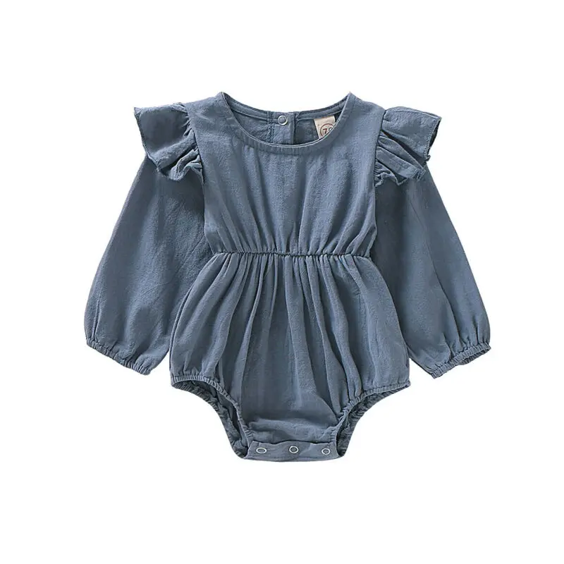 

Casual Newborn Baby Girl Long Sleeve Bodysuit Pne Piece Outfit Set Clothes Playsuit 0-24M