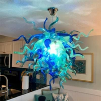 modern decorative led pendant lamp home decoration accessories multicolor hand blown glass crystal chandelier