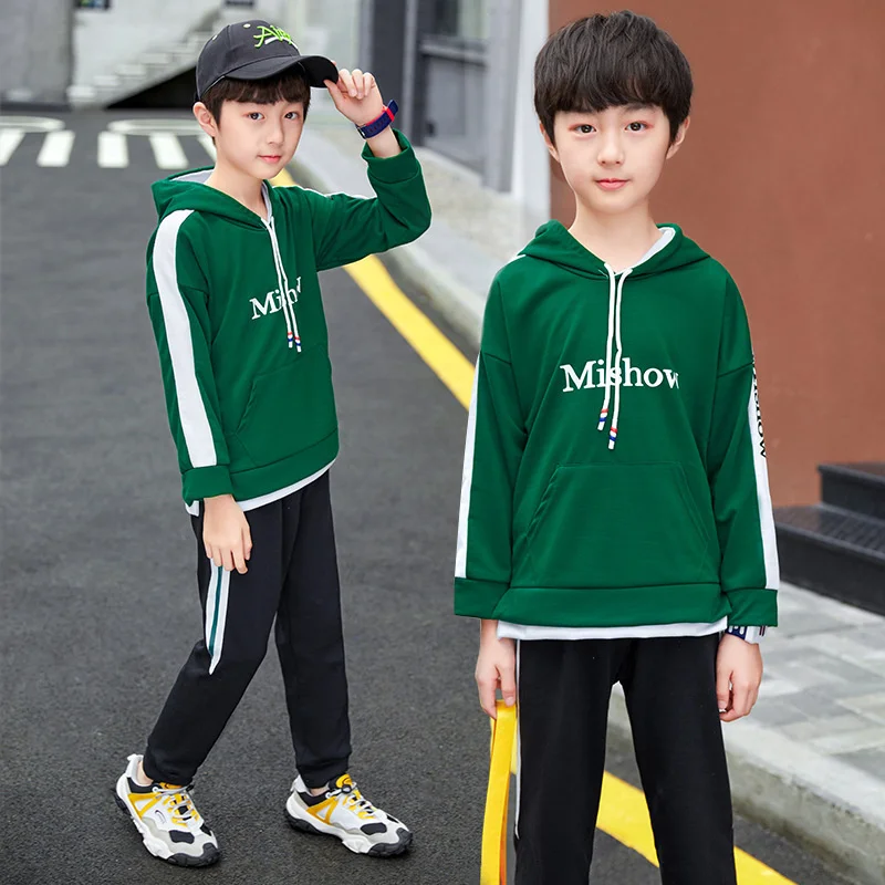 

Комплект одежды для мальчиков 2021, спортивный костюм, Детские повседневные спортивные костюмы, толстовка, куртка и брюки, Осенняя детская од...