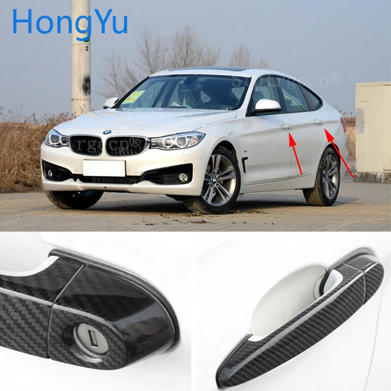 For BMW 3 series GT 3GT F34 335i 320i 328i 325d 340i 330i 2013-2019 Carbon Fiber Auto Door Handle Knob Exterior Trim Covers