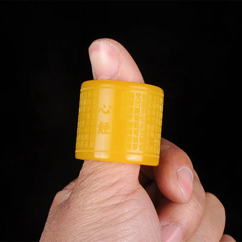 Кольцо из натурального желтого нефрита сердца меридиан ядеит буддизм амулет