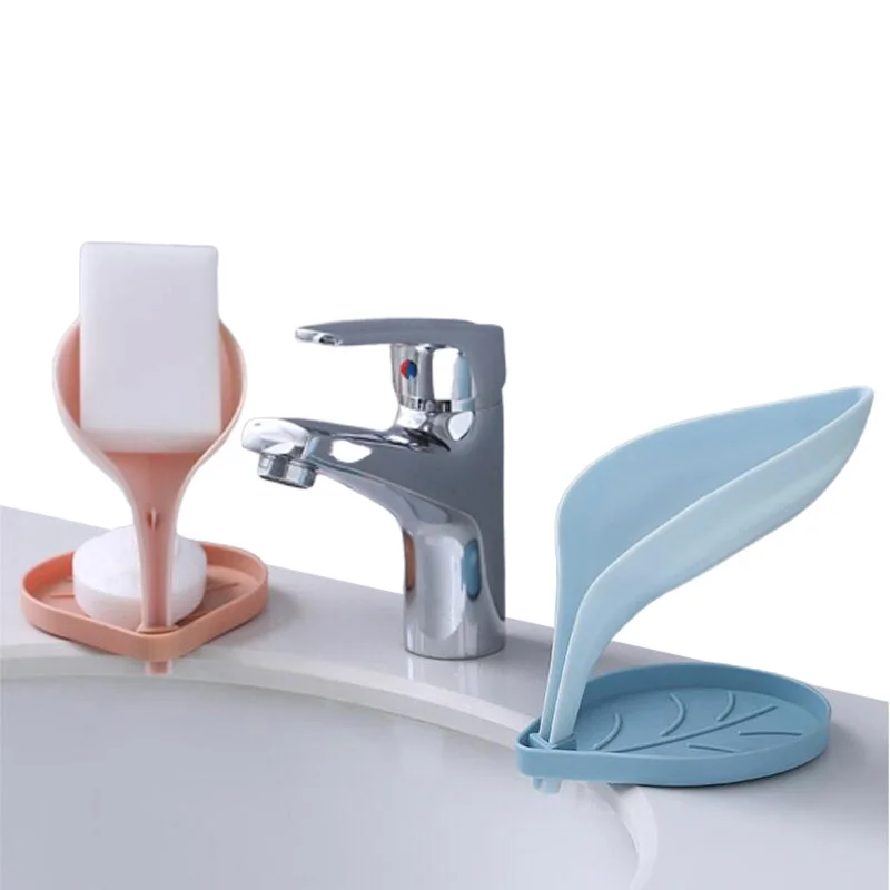 Leaf Shape Soap Holder Bathroom Double Layer Non-slip Drain Tray Accessories Storage Drying Rack |