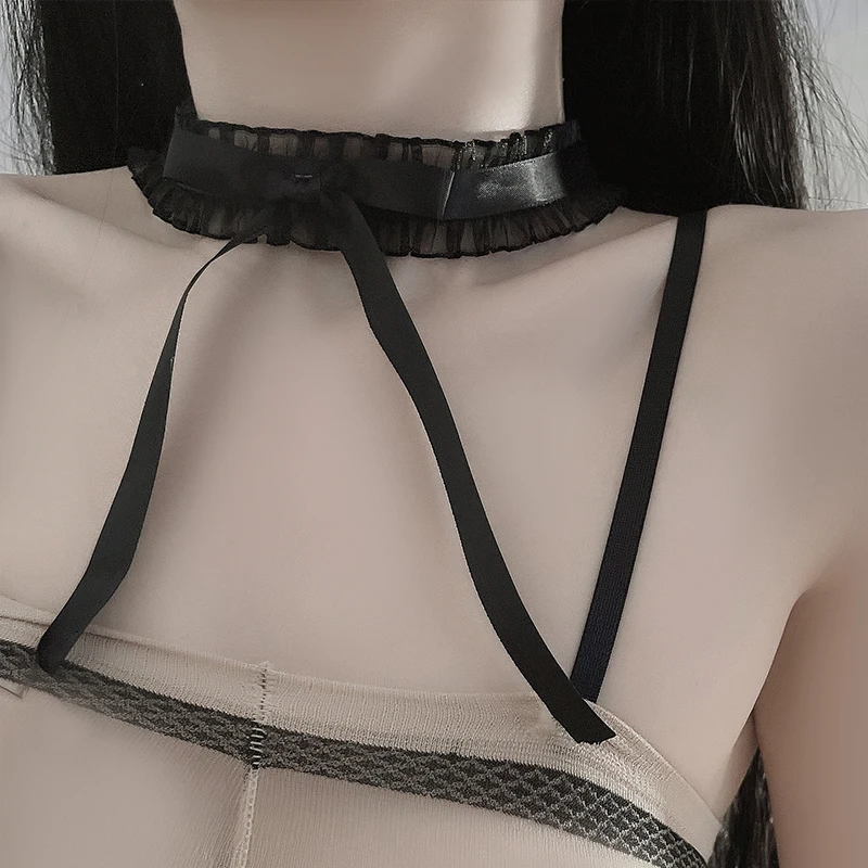 Женское Ожерелье винтажное готическое кружевное ожерелье-чокер с бантом простая