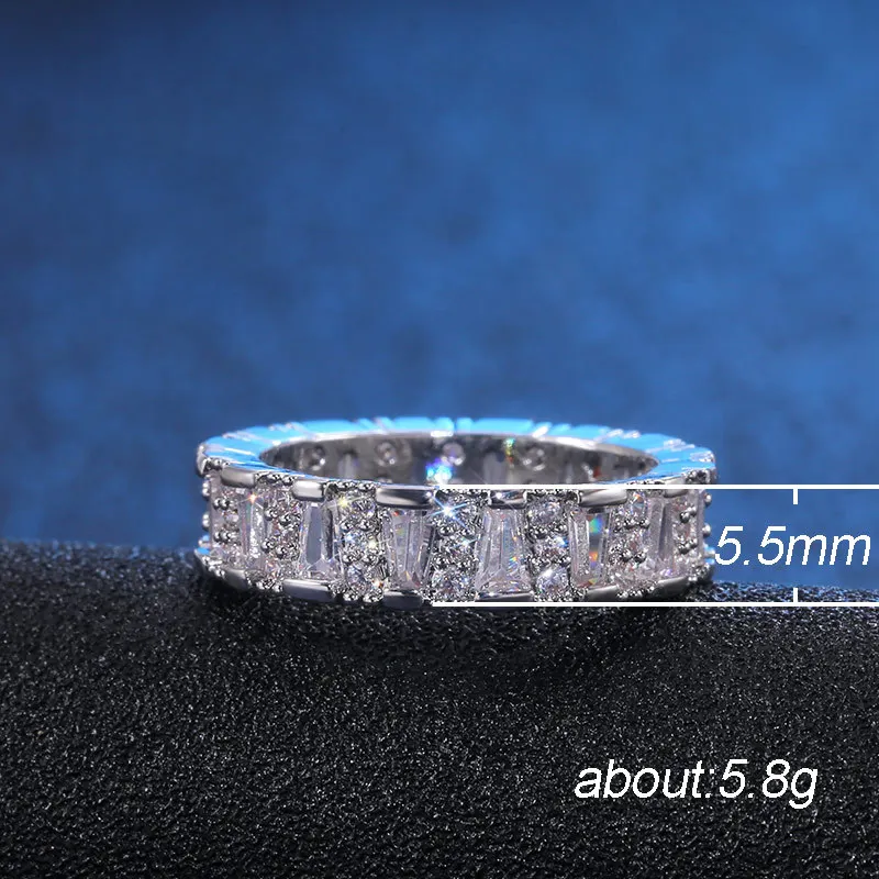 

Jellystory Fashion Ring 925 Silver Jewellery with AAA Zircon Gemstones for Women Wedding Engagement Gifts Wholesales size 6-10
