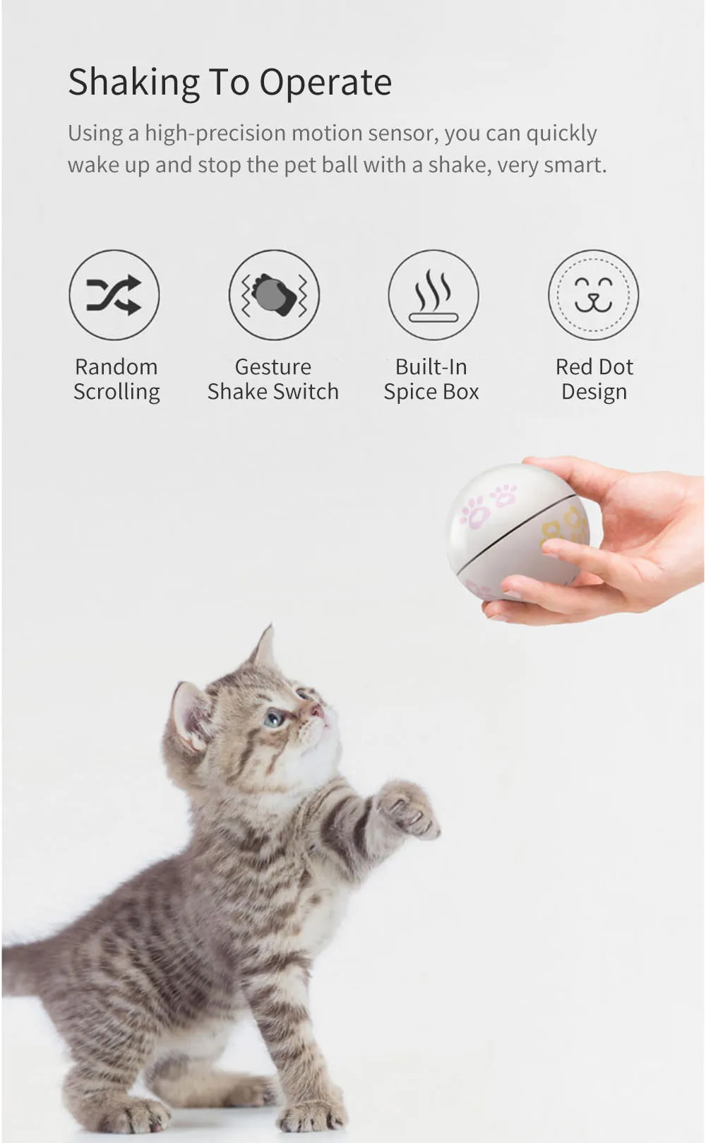 Новейшая Xiaomi Petoneer Pet smart companion игрушка для кошки в виде шара Встроенная коробка кошачьей мяты неправильная прокрутка забавный кот артефакт Умная игрушка для питомца