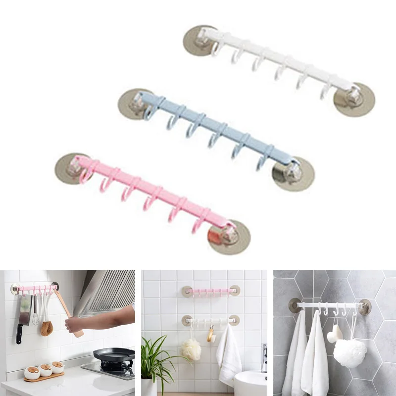

Wall Mounted Bathroom Organizer Hooks Towel Holder Kitchen Accessories Cupboard Storage Rack Shelf Bathroom Holder Key Hooks