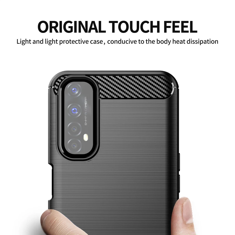 for realme narzo 30 case fiber carbon shockproof armor silicone bumper cover for realme narzo 30 case for realme narzo 30 4g free global shipping