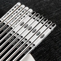 five pairs stainless steel chopsticks non slip tableware kitchen dining bar household garden chinese chopstick holder set