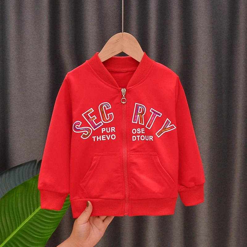 

2020 Kids Sweatshirt Autumn Baby Letter Print Cotton Zipper Jacket Outerwear Coat Girls Clothes