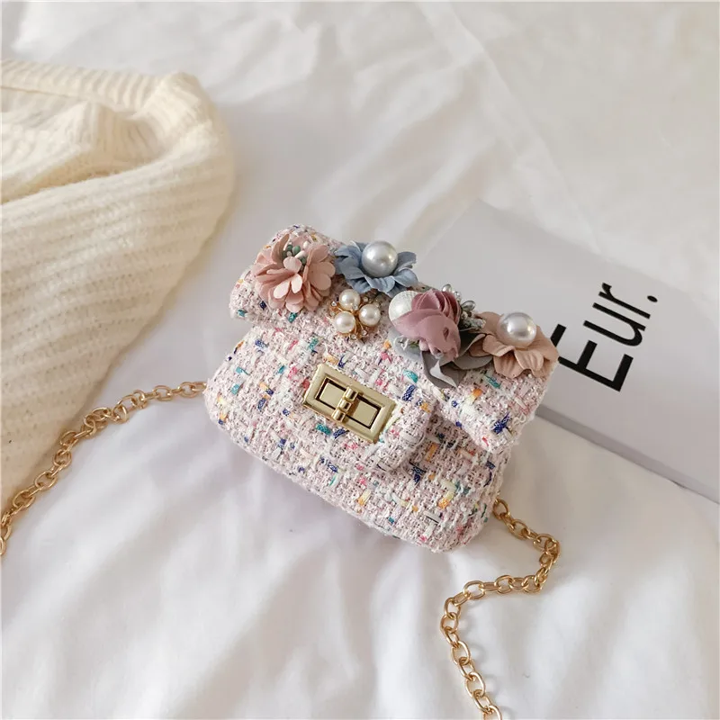 Милые сумки на плечо для девочек с жемчужинами и цветами, вязаная мини-сумка, розовые сумки через плечо для женщин, винтажный вечерний клатч,... от AliExpress WW