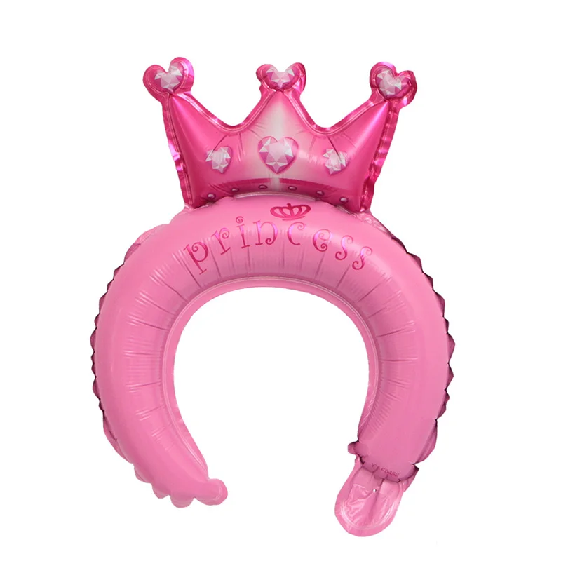 Повязка на голову с золотистой короной и воздушными шарами 50 шт. | Дом сад