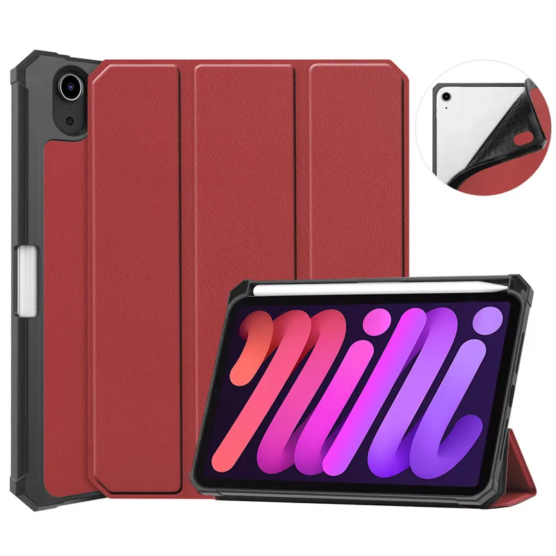 

Tablet Funda for iPad Mini 6 Case 8.3" Leather Fold Shockproof Case for iPad Mini 6 2021 Case with Pencil Holder Cover