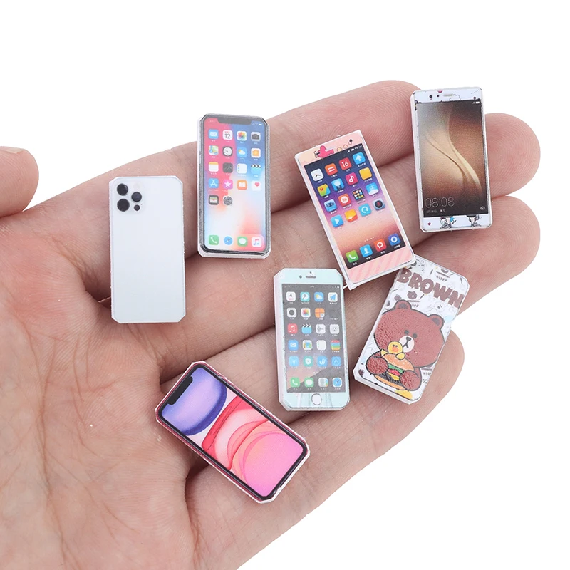 

1PC 1:12 Dollhouse Miniature Mobile Phone Model Toys Doll House Accessories