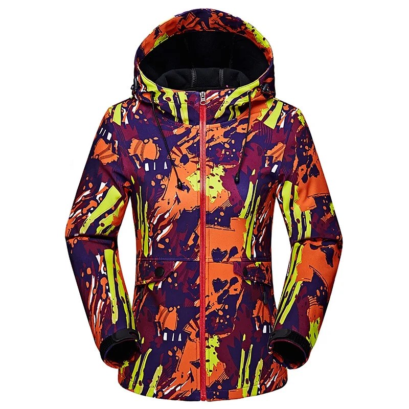 Флисовая походная куртка Softshell для женщин на весну и осень камуфляжные куртки с