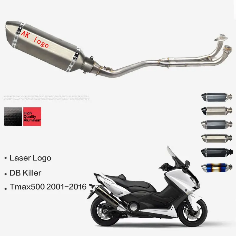 

Exhaust Full exhaust system with exhaust with db killer FOR Yamaha T-max Tmax 500 530 2001-2016 tmax530 tmax500 with stickers