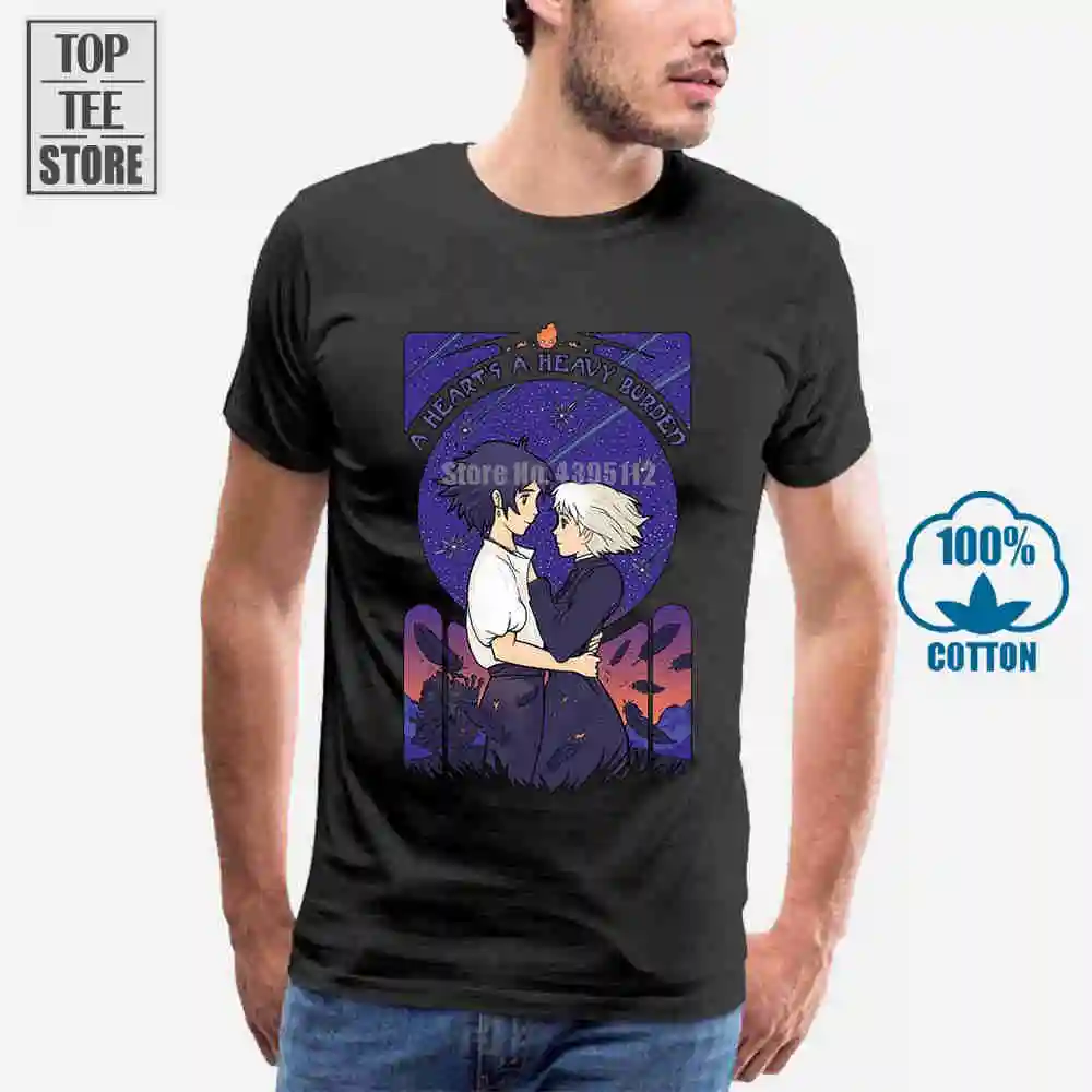 Футболка мужская хлопчатобумажная с принтом движущийся замок|Мужские футболки| |