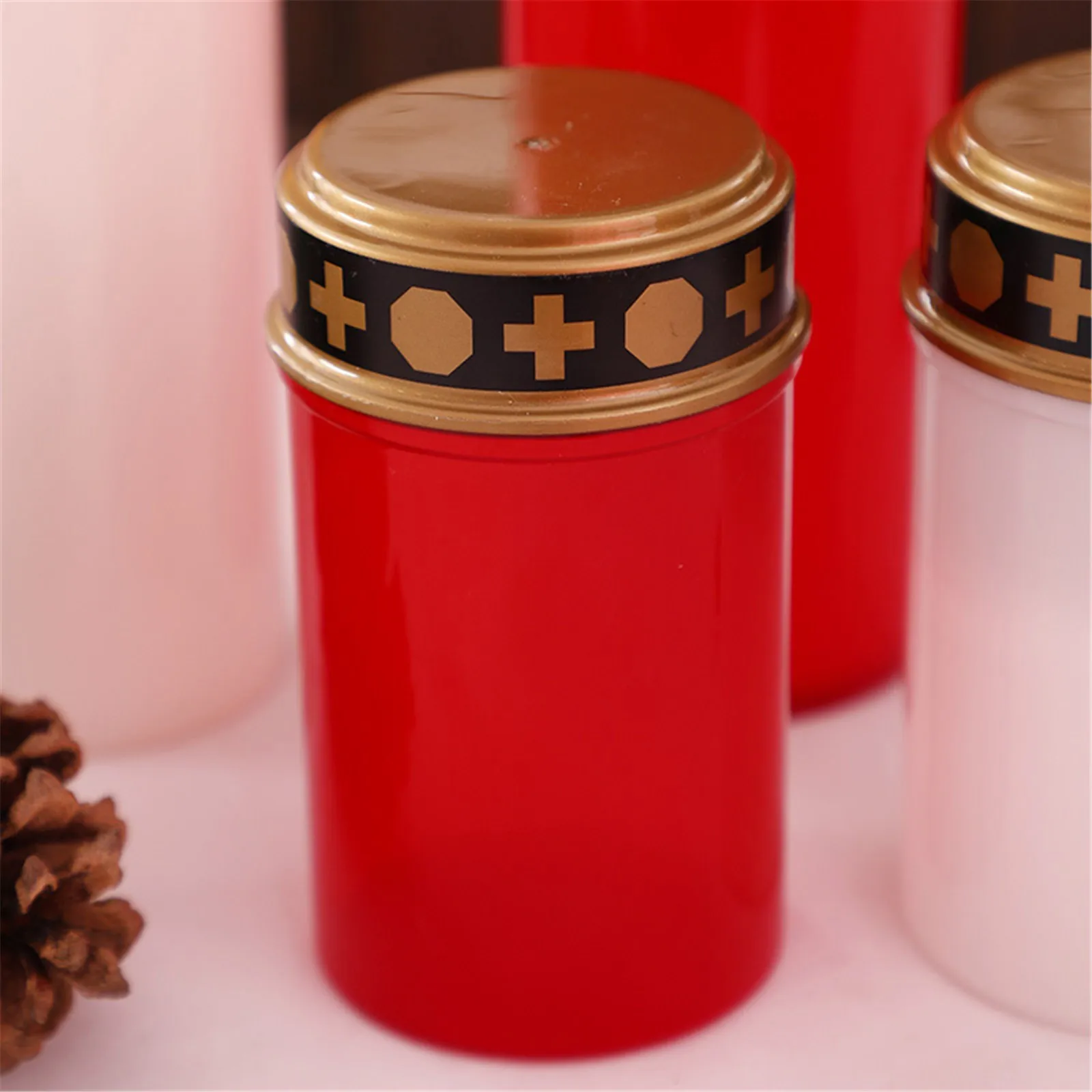 2 шт. беспламенные Свечи крассветодиодный свечи мерцающие без батареи красный