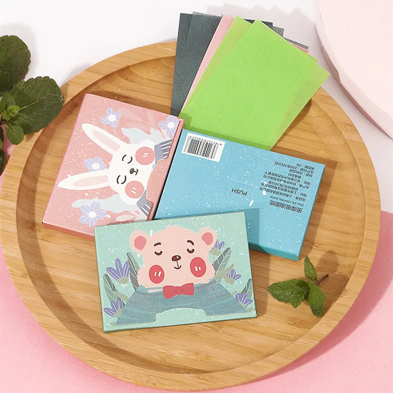 

Fashion New 100Pcs Facial Oil Blotting Sheets Paper Cleansing Green Tea Bamboo Charcoal Face Oil Control Absorbent Paper