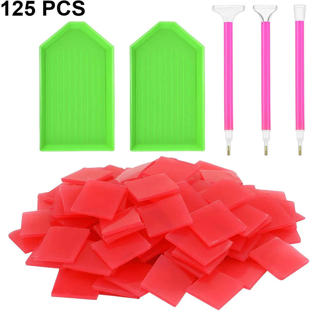 

120 штук клея для алмазной живописи 5D, 2 пластика для алмазной живописи и 3 стикера для самостоятельного изготовления