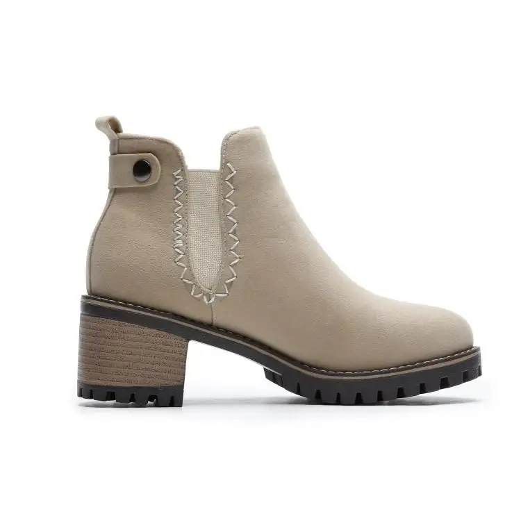 Ботинки Челси женские короткие плюшевые ботильоны Botines Mujer коллекция 2019 года