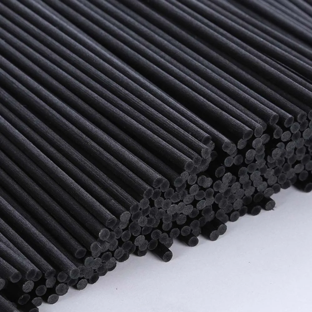 

50/100 Pcs Black Rattan Reed Diffuser Sticks Replacement Fiber Essential Oil 20cm 3mm