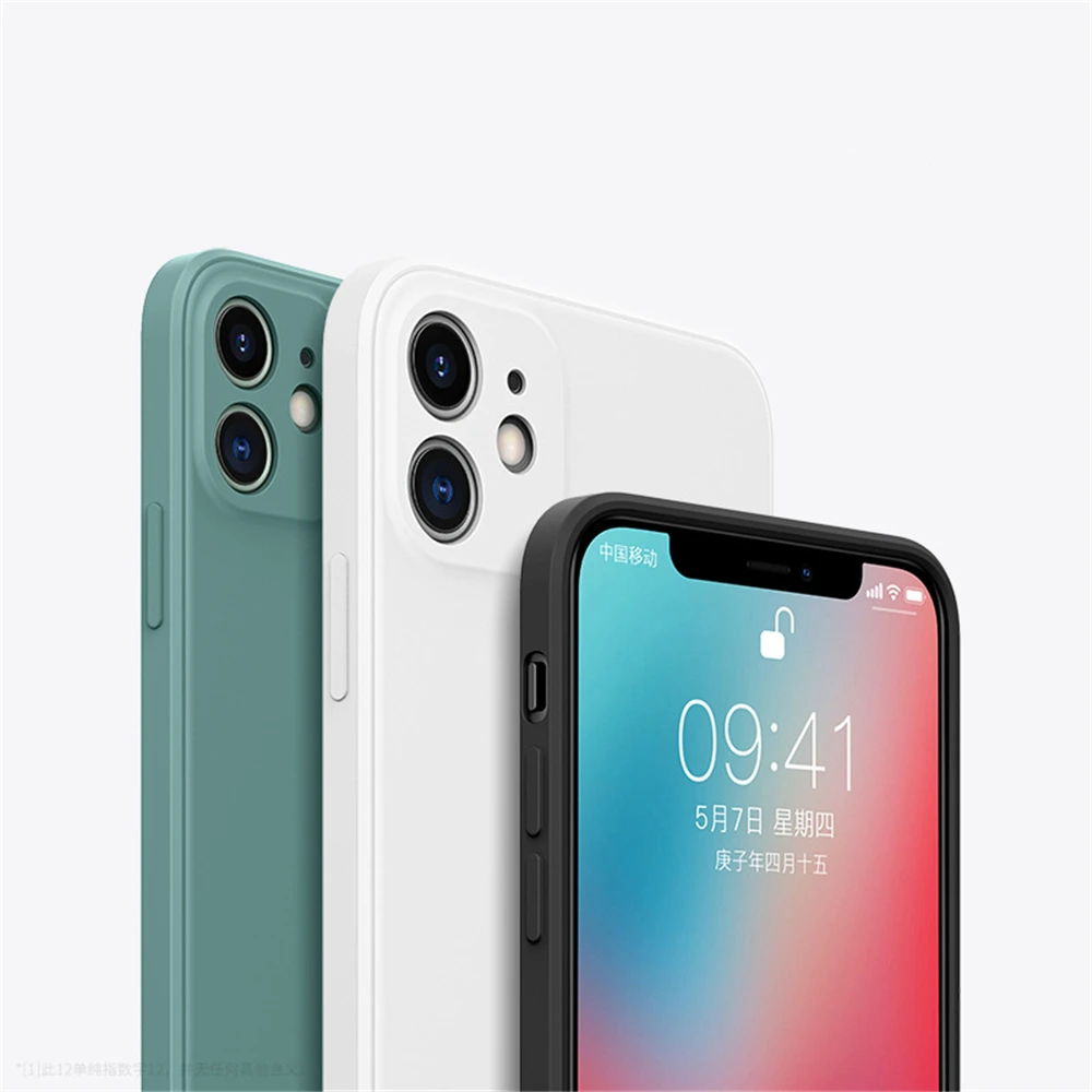 Силиконовый чехол на айфон 12 mini 11 Pro Xs Max матовый се 2 2020 XR X 6 6S 7 8 Plus Классический