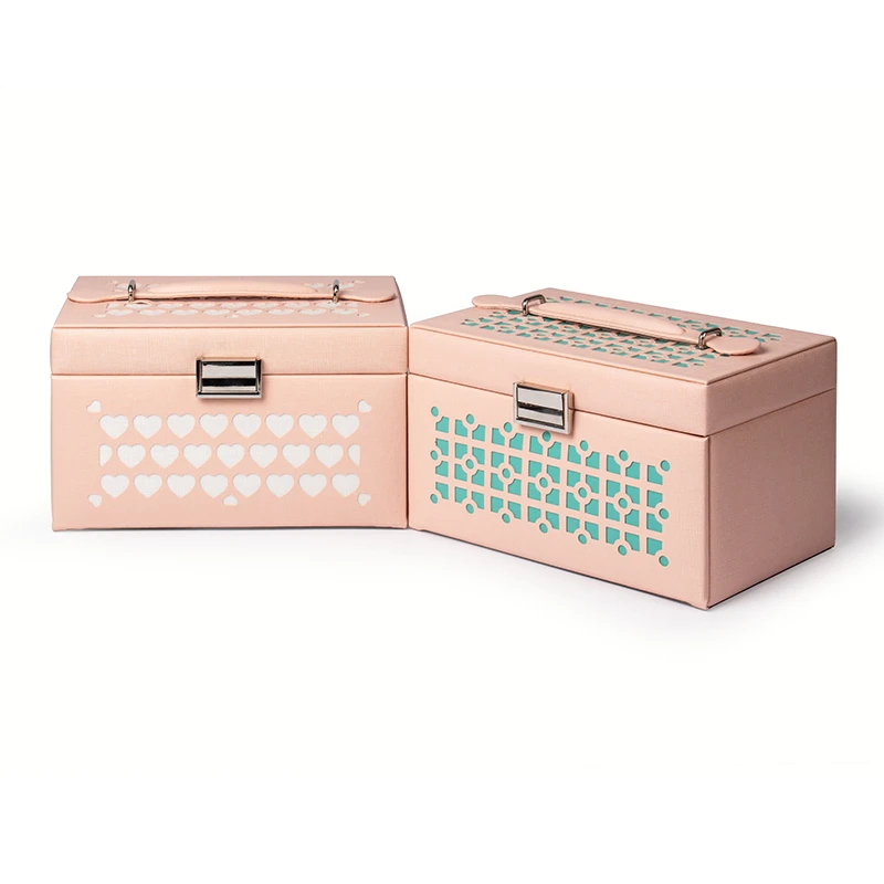 Mini stud earrings ring Jewelry Box with logo Pu Leather With Zipper White Travel Portable caja de joyas | Украшения и аксессуары