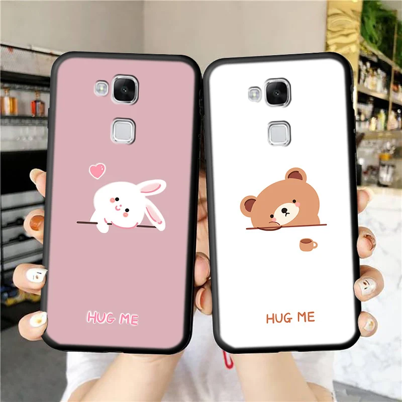 

For Huawei mate 7 Phone Case Luxury Funda Rabbit Bear Silicone Soft Shell meta7 Celulares Sleeve mat mata mete Back Covers Coque