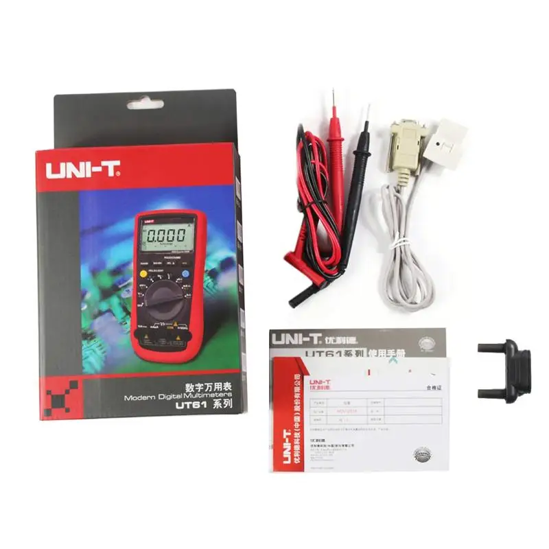 

UNI-T UT61E Digital Multimeter True RMS Peak Meter PC Connect AC DC Voltage Relative Mode 22000 Counts Data Hold Auto Range