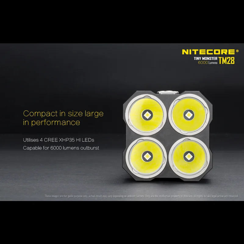 Online NITECORE-linterna De Defensa Personal TM28 Original, Reflector Recargable De Alta Linterna Potente, 6000 Lúmenes, 4 CreeXHP35 Hl