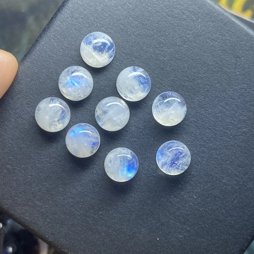 Meisidian A Quality 8mm Round Flatback Cabochon Natural Moonstone