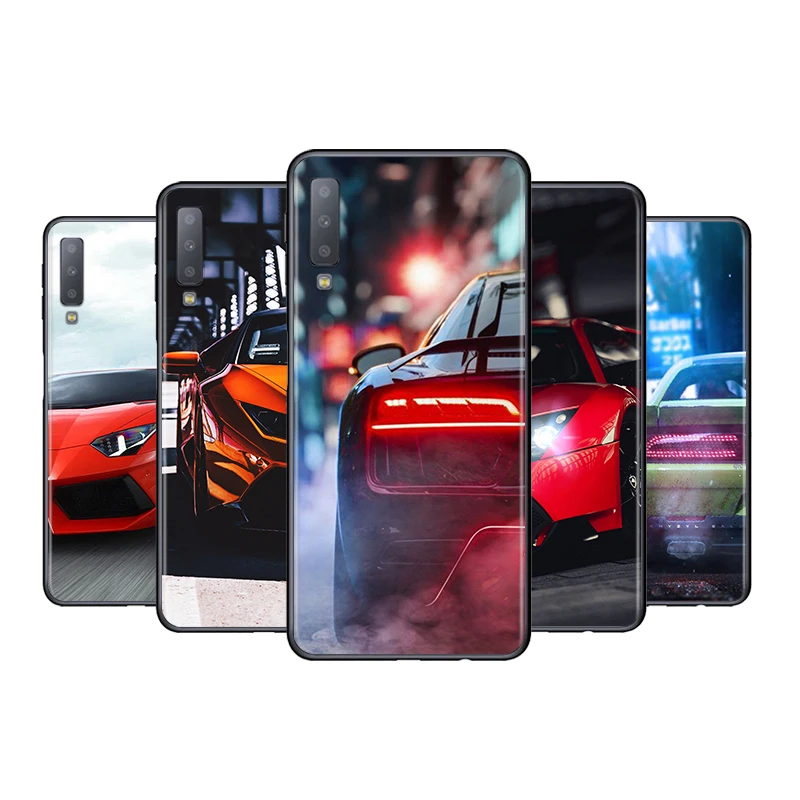 

Phone Case For Samsung A8 A9 Star A7 A9 A6 Plus 2018 A3 A5 2017 2016 A750 A6S A8S Cool Car Housing Black Soft Cover