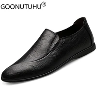 2021 fashion mens shoes casual genuine leather soft loafers male brown black comfortable slip on shoe man driving shoes for men