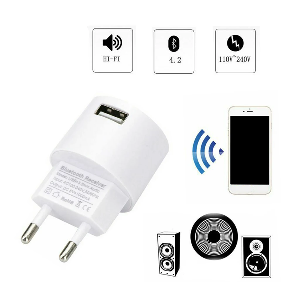 3 5 мм беспроводной bluetooth-приемник V4.2 аудио адаптер для зарядного устройства