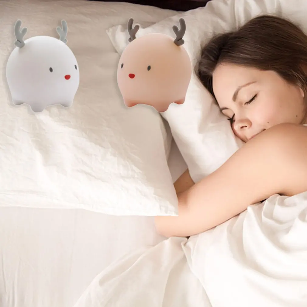 

Deer Silicone Night Light USB Charging Tap Night Light LED Timed Bedside With Sleeping At Night Atmosphere Light