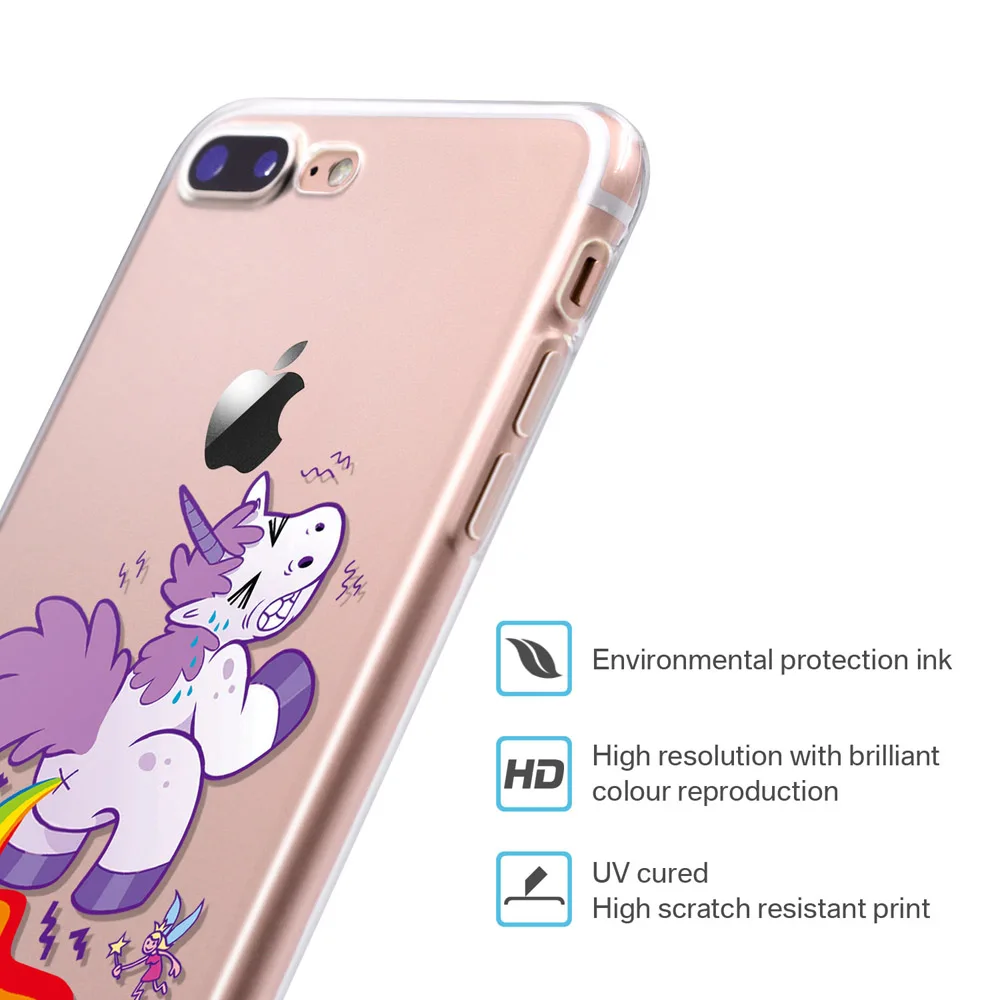 Чехол для iPhone X с радужным единорогом 11 12 Pro | Мобильные телефоны и аксессуары