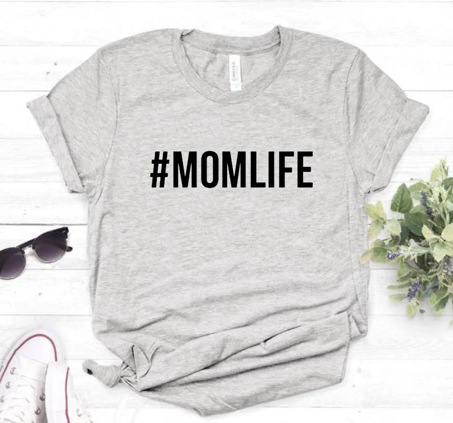 MOMLIFE, женская футболка с буквенным принтом, хлопковая, повседневная, забавная, футболка для девушек, топ, хипстер, 6 цветов, Прямая поставка SB-12 - Цвет: Серый