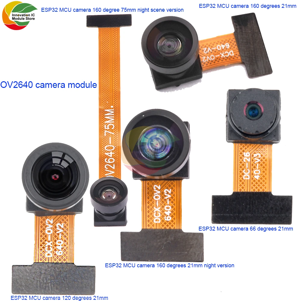 OV2640 Camera Wide-angle Lens Module 2 Million Pixels DVP Interface ESP32 MCU Camera 66/160 Degrees 21/75MM 24PIN 0.5MM Spacing