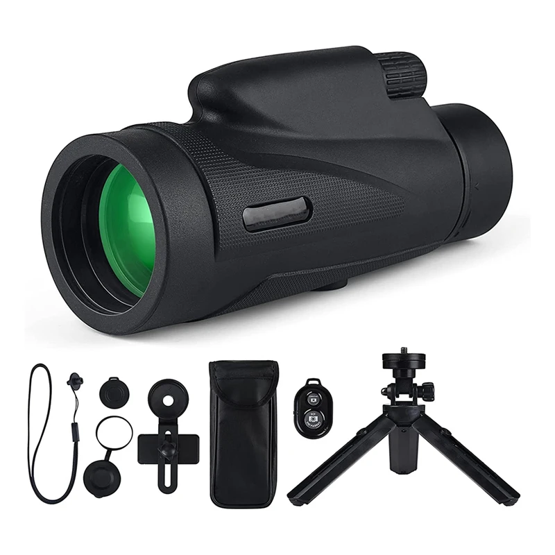 

12x50 HD Monocular Telescope with Waterproof,with Wireless Remote Shutter,Smartphone Adapter and Tripod