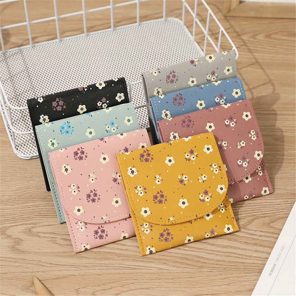 

Multi Simple Coin Holder Card Wallet Color Flower Wallet Lady Female Fashion Short Coin Burse Money Bag