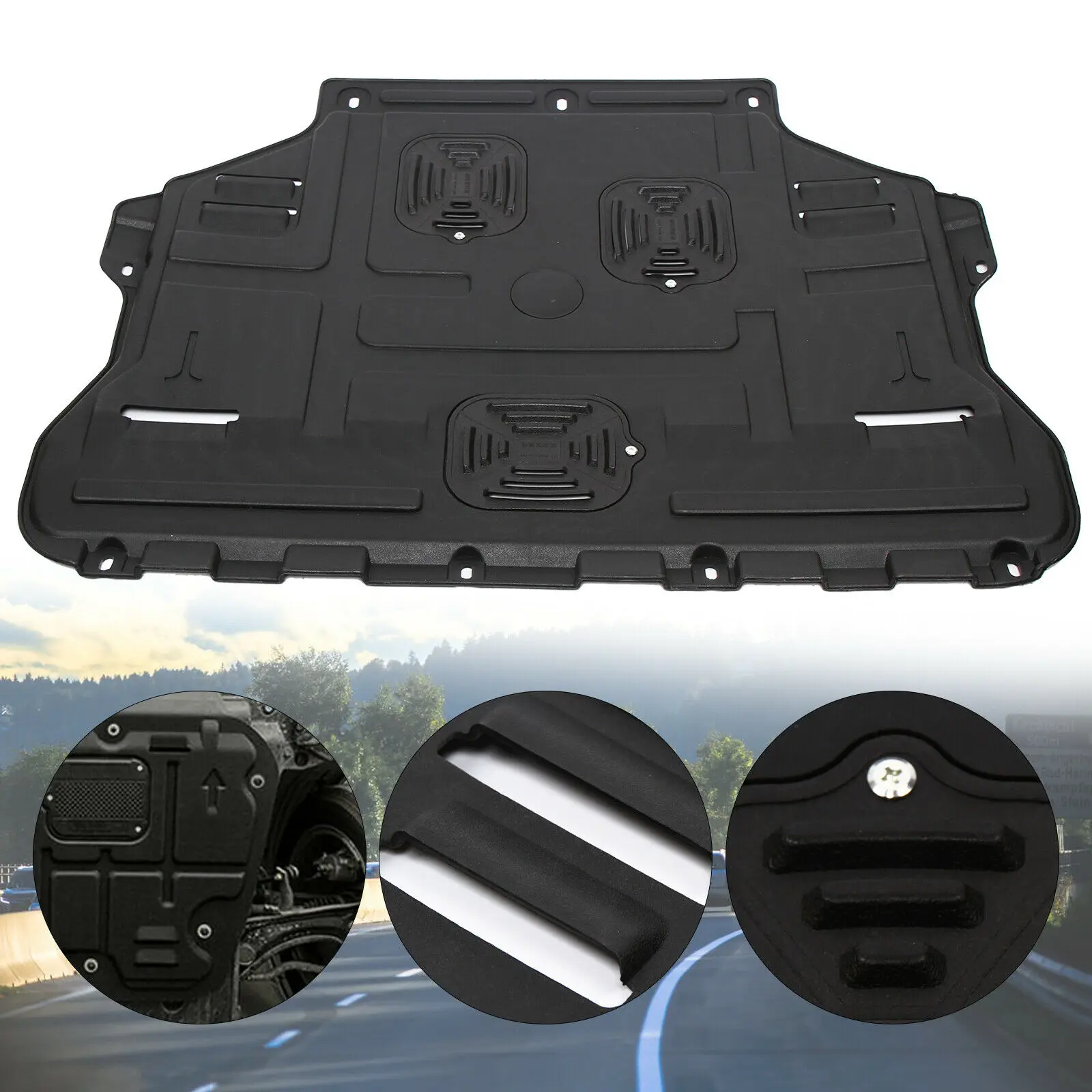 

For 2013-2018 Ford Escape/Kuga Black Under Engine Splash Shield Guard Mudguard