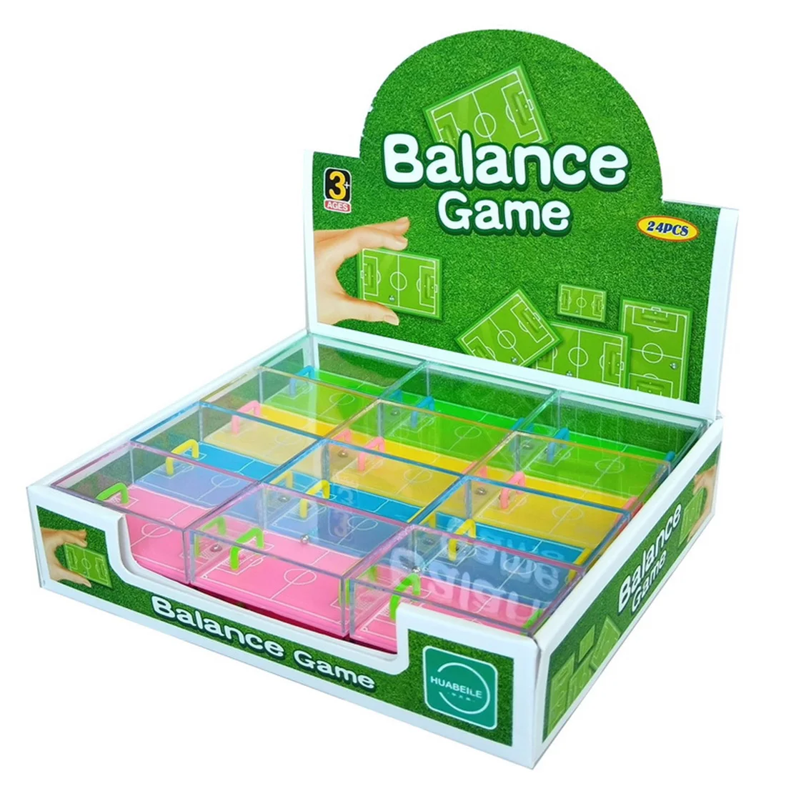 

New 24Pcs/set Educational Plastic Puzzle Maze Ball Mini Palm Soccer Field Brain Teaser Balance Game for Children Kids Gifts