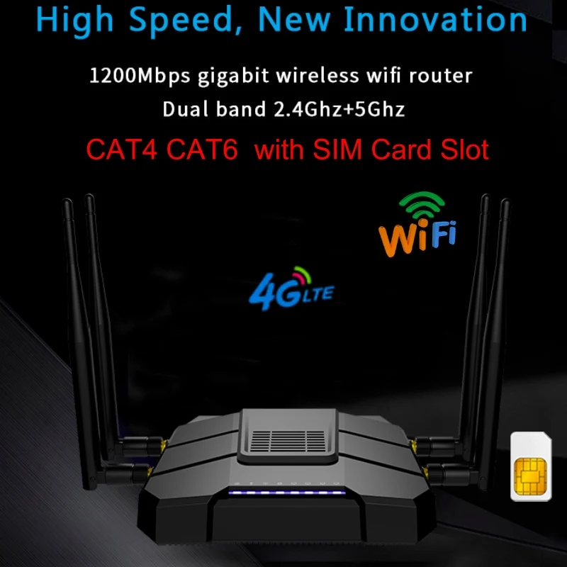 WE1326 EP06 EM12 G Cat4 Cat6 Cat12 3G4G LTE роутер двухдиапазонный 2 4 ГГц Wi Fi 5 с Gigabit WAN и 11AC Mini PCIe слот