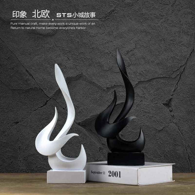 

MODERN CREATIVE RESIN FLAME DESIGN STATUE OFFICE HOME DECOR CRAFTS ROOM DECORATION OBJECTS PARLOR VINTAGE BLAZE FIGURINES GIFTS