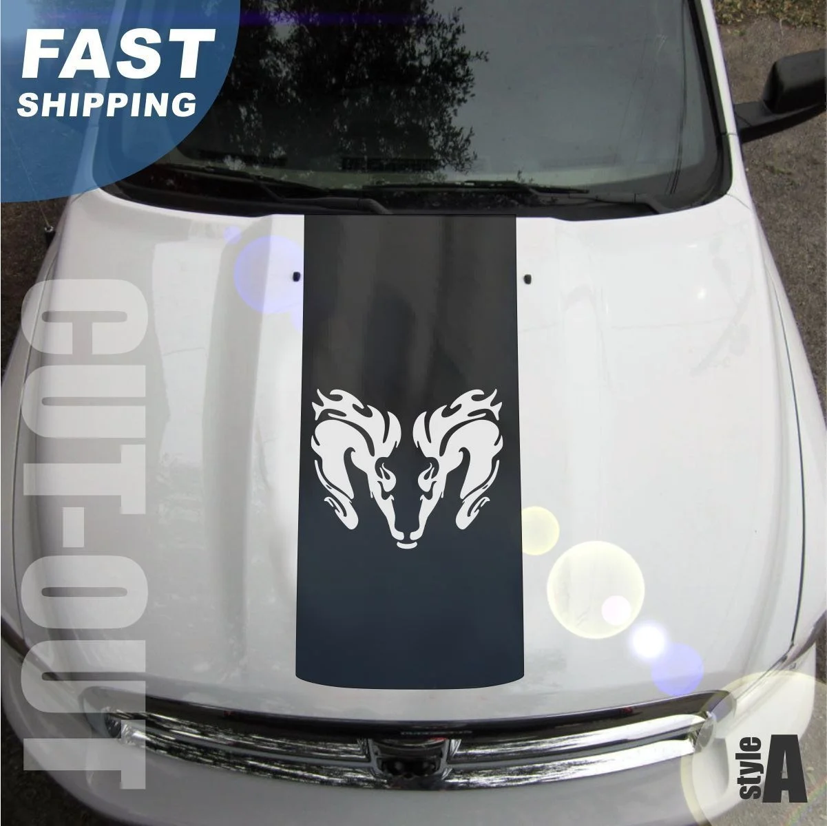 

Для 1500 2500 3500 грузовика капюшон Ram головная полоса виниловая наклейка графический