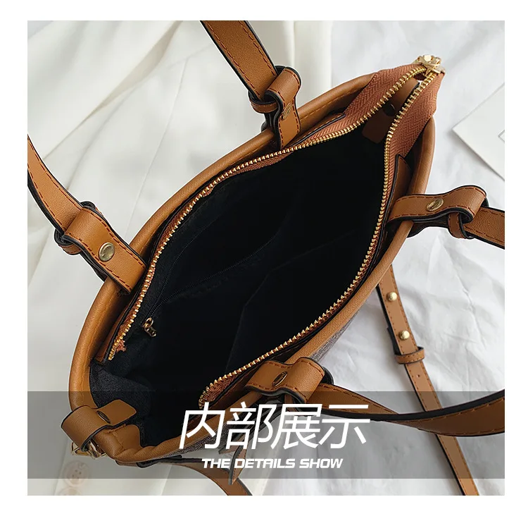 

Women's Bag Luxury Designer Handbag Simple Large Capacity Trendy Messenger Shoulder Bag Textured Portable Bucket Bag for Women
