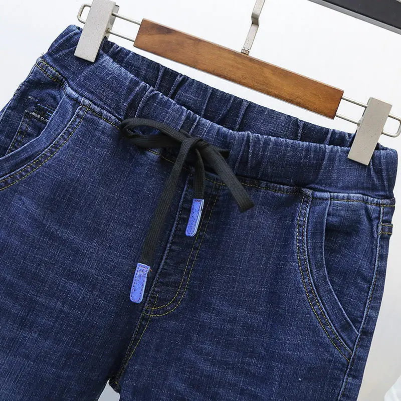 Женские винтажные джинсы с высокой талией свободные эластичные шаровары из