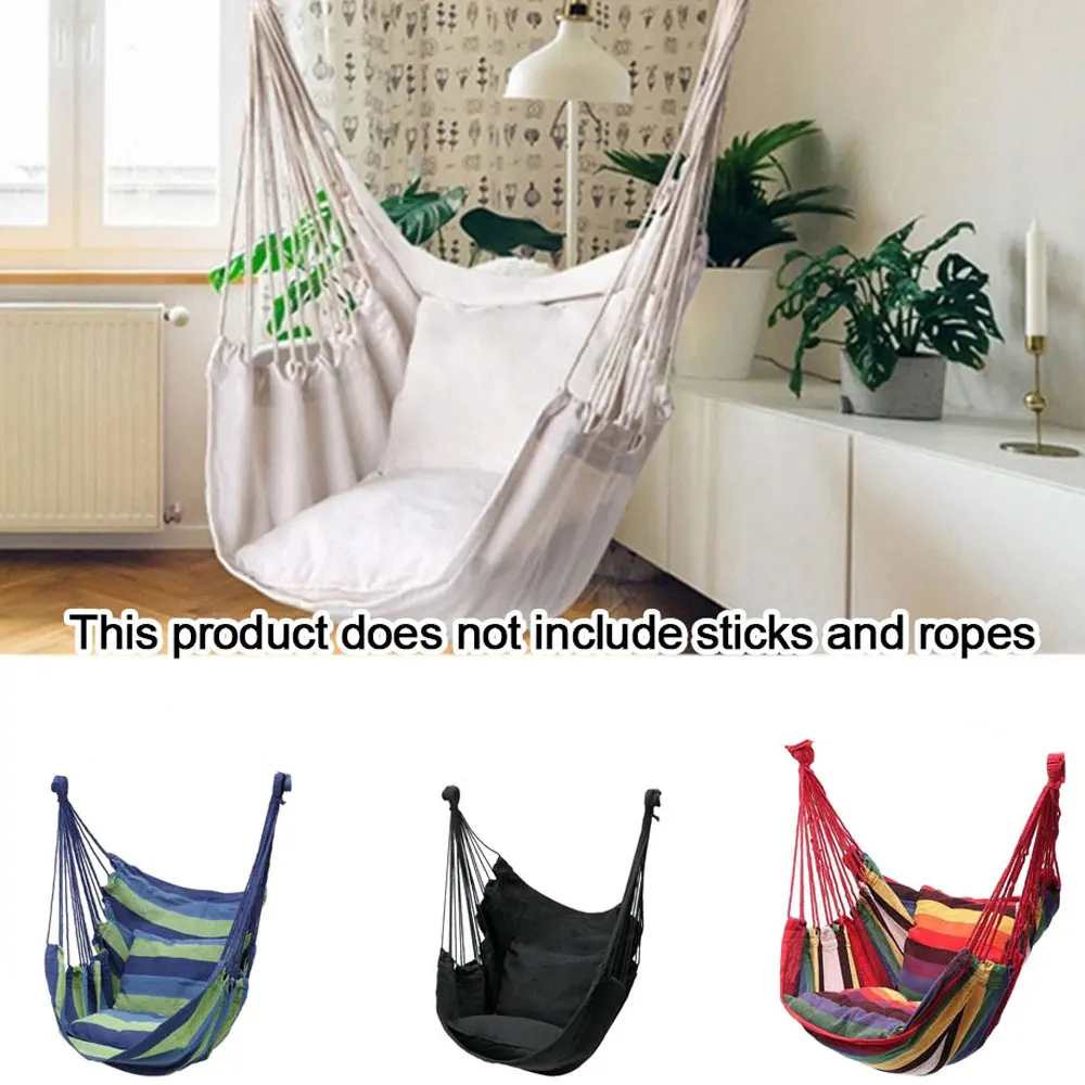 Fiyat Taşınabilir Asılı Hamak Kapalı Ev Yatak Odası Hamak Tembel Halat Sandalye Seyahat Açık Kamp Salıncak Sandalye Kalın Tuval Yatak Hamak